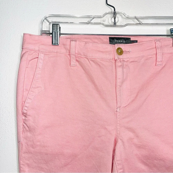 Torrid Pink Mid-rise Stretch Twill Chino Skinny Cropped Pants 10 Women’s - Picture 3 of 14